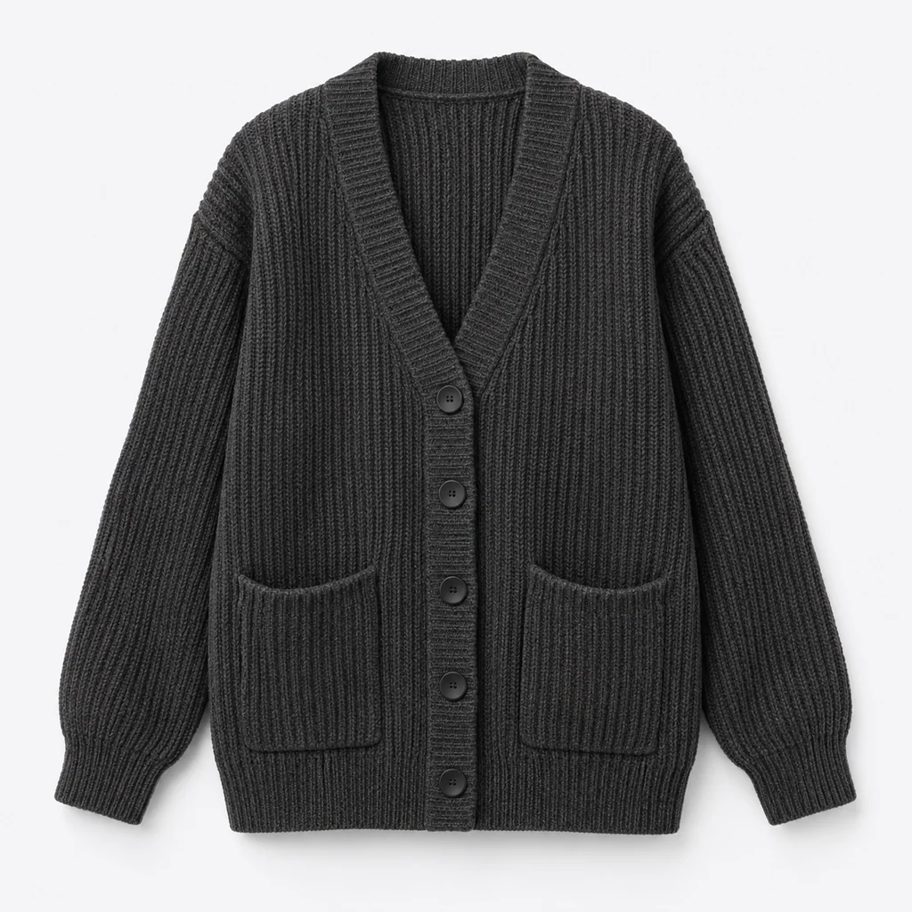 Brutalist rib cardigan